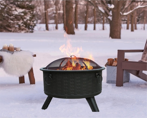 Grill de churrasco sem fumo ao ar livre Corten Steel Gas Fire Pit Forma personalizada Quadrado esférico