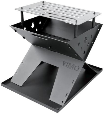 Grill de churrasco sem fumo ao ar livre Corten Steel Gas Fire Pit Forma personalizada Quadrado esférico