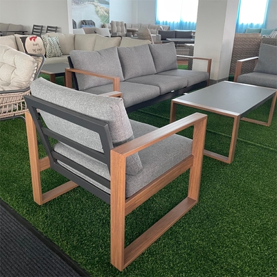 Mobiliário de jardim exterior dobrado Sofá de rótão de alumínio para mesa de chá de canto de luxo