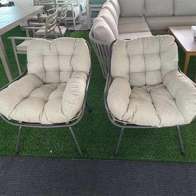 Mobiliário de jardim de exterior Sofá de alumínio de rotão com mesa de luxo e compradores de chá