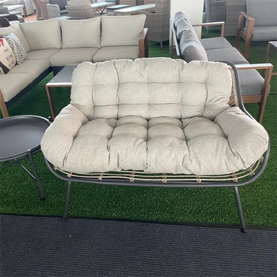 Mobiliário de jardim de exterior Sofá de alumínio de rotão com mesa de luxo e compradores de chá