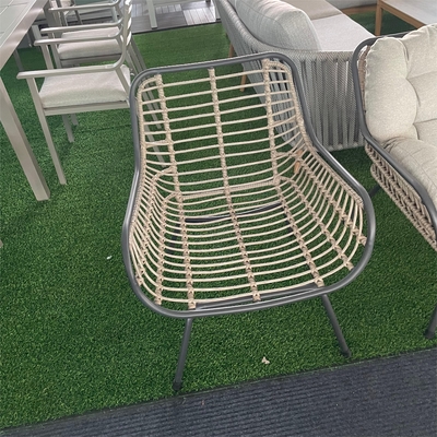 Mobiliário de jardim de exterior Sofá de alumínio de rotão com mesa de luxo e compradores de chá