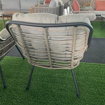 Mobiliário de jardim de exterior Sofá de alumínio de rotão com mesa de luxo e compradores de chá