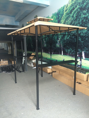 Material de vela de poliéster 2.5*1.3*2.5M Patio Shelter Canopy Tent para Grill BBQ Gazebo