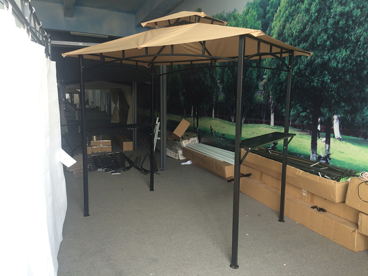 Material de vela de poliéster 2.5*1.3*2.5M Patio Shelter Canopy Tent para Grill BBQ Gazebo