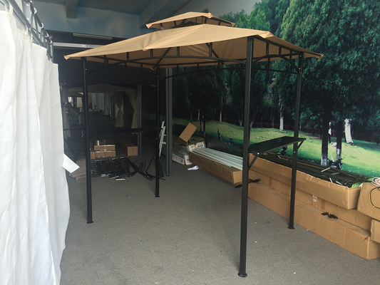 Material de vela de poliéster 2.5*1.3*2.5M Patio Shelter Canopy Tent para Grill BBQ Gazebo