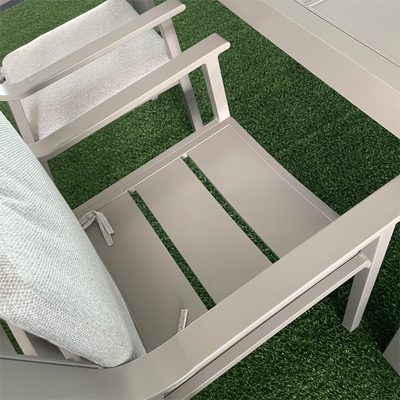 Sofá de alumínio de rotão de estilo moderno dobrado para o exterior
