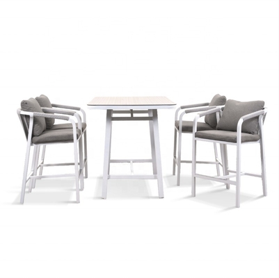 Mobiliário de jardim de alumínio Bistro exterior Sofá de Rattan Conjunto para jantar de luxo