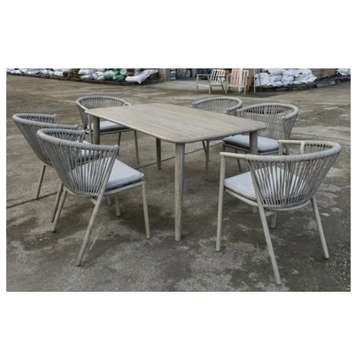 Mobiliário de jardim de exterior Sofá de Rattan de alumínio com mesa de luxo
