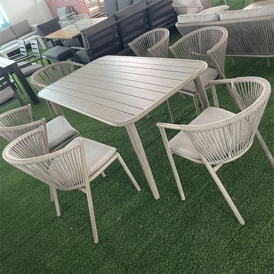 Mobiliário de jardim de exterior Sofá de Rattan de alumínio com mesa de luxo