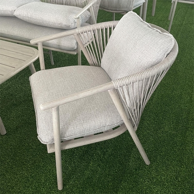 Mobiliário de jardim de exterior Sofá de Rattan de alumínio com mesa de luxo