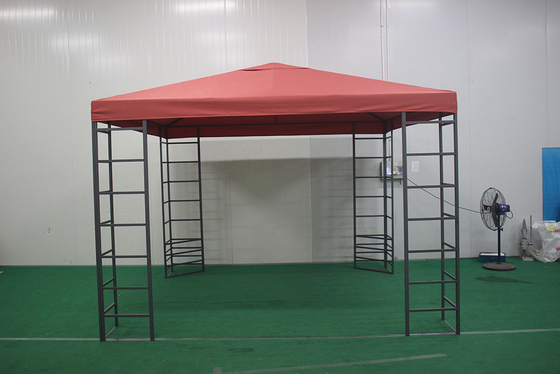 Patio de jardim ao ar livre 3*3*2.55M Rectangular Gazebo com dois topos em pacote de grande porte