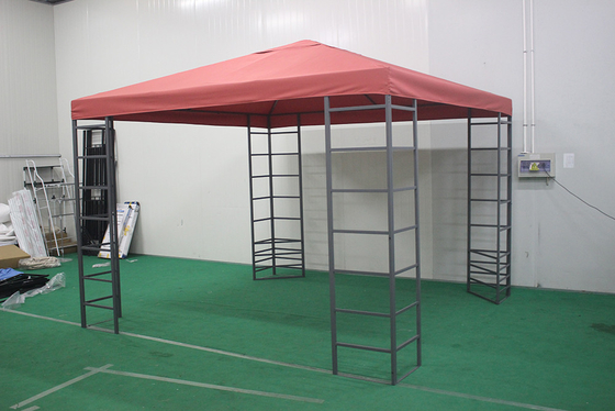 Patio de jardim ao ar livre 3*3*2.55M Rectangular Gazebo com dois topos em pacote de grande porte