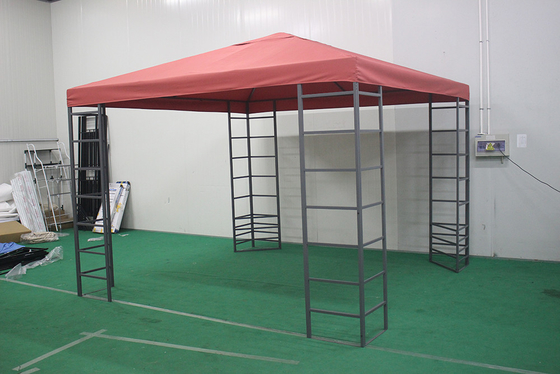 Patio de jardim ao ar livre 3*3*2.55M Rectangular Gazebo com dois topos em pacote de grande porte