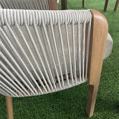 Mobiliário de jardim de exterior Sofá de alumínio de rotão Conjunto de mesa de lazer Conjunto de jantar de chá