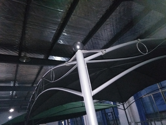 Patio exterior Carport com estrutura de aço 3 * 3M Parede de sol Jardim Branco Casamento Canopy telhado