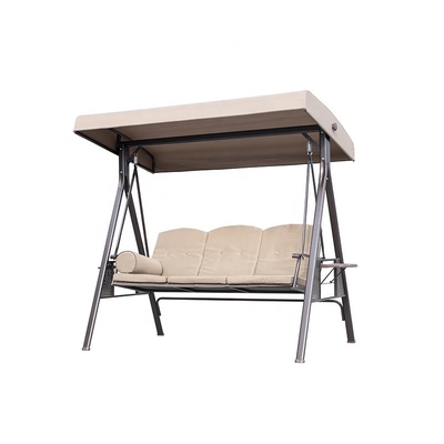 200*124*170cm Decorações de jardim Lado externo Cushioned Cama de banco com dossel Pergola Gazebo