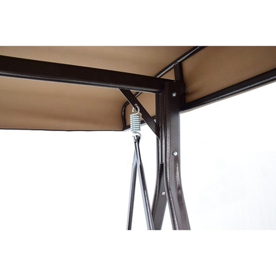 200*124*170cm Decorações de jardim Lado externo Cushioned Cama de banco com dossel Pergola Gazebo