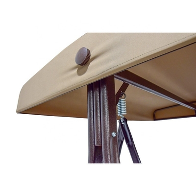 200*124*170cm Decorações de jardim Lado externo Cushioned Cama de banco com dossel Pergola Gazebo