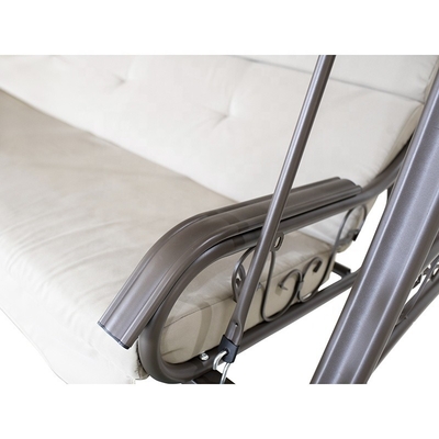 Decorações de jardim Swing Chair ao ar livre com dossel Pergola Gazebo Cama de banco almofada