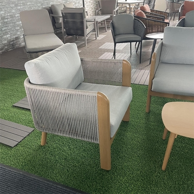 Mobiliário de jardim exterior de alumínio Sofá de rotão com Kit de Bistro de luxo