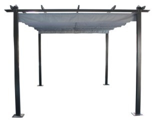 3X3X2.2M Alumínio Louvered Pergola Jardim abrigo solar com material de poliéster quadro