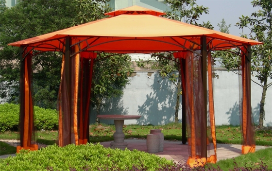 2.5*2.5*2.5M PVC Hexagonal Alumínio Canopy Gazebo Tenda para atividades ao ar livre jardim