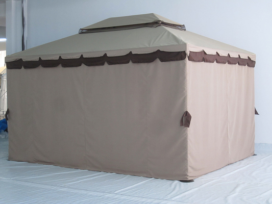ECO-FRIENDLY Repelente de água de alumínio jardim Gazebo com mosquiteiros e paredes laterais 3x4m