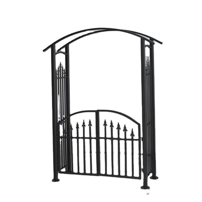 Arco de metal personalizável para jardim e pátio Gazebo em cor preta não revestido