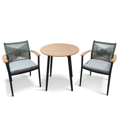 Conjunto de sofá de alumínio de rotão Mobiliário de jardim ao ar livre com mesa de luxo e embalagem de correio
