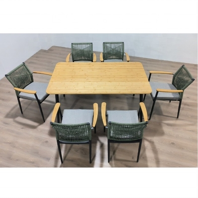 Conjunto de sofá de alumínio de rotão Mobiliário de jardim ao ar livre com mesa de luxo e embalagem de correio