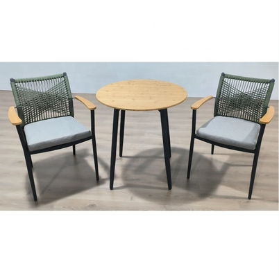 Conjunto de sofá de alumínio de rotão Mobiliário de jardim ao ar livre com mesa de luxo e embalagem de correio