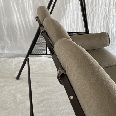 3 pessoas Polícarbonato Chaise balançante de folha de metal Chaise balançante de jardim para conforto ao ar livre
