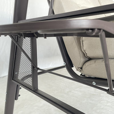 3 pessoas Polícarbonato Chaise balançante de folha de metal Chaise balançante de jardim para conforto ao ar livre