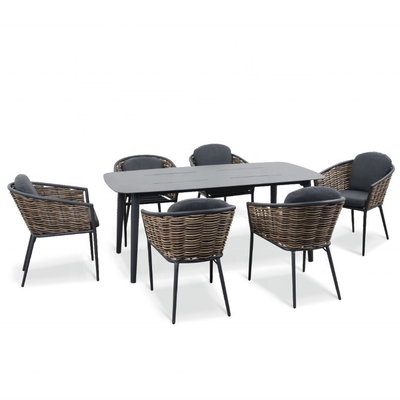 Conjunto de jardim ao ar livre Conjunto de sofá de rótão de alumínio Conjunto de mesa de luxo Conjunto de jantar
