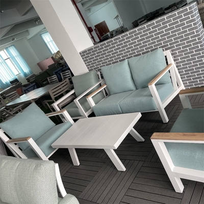 Mobiliário de jardim para o exterior Sofá de alumínio de rotão Conjunto para mesa de luxo Teapoy Bistro jantar