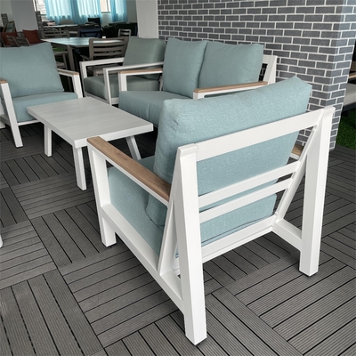 Mobiliário de jardim para o exterior Sofá de alumínio de rotão Conjunto para mesa de luxo Teapoy Bistro jantar