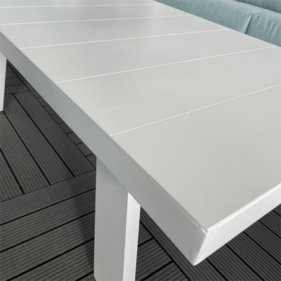 Mobiliário de jardim para o exterior Sofá de alumínio de rotão Conjunto para mesa de luxo Teapoy Bistro jantar
