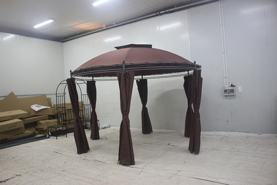 Gazebo de estrutura dobrável 3x3m com telhado duplo Ferramenta de montagem gratuita para proteção duradoura