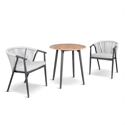 Sala de estar Quadro de alumínio Mobiliário de jardim para o exterior Sofá de rotão Conjunto com Kit de Bistro