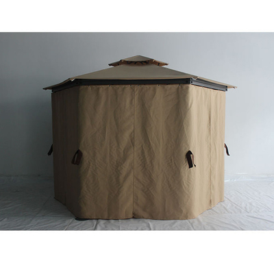 Quadro dobrável Gazebo exterior hexagonal com rede e cortinas de privacidade