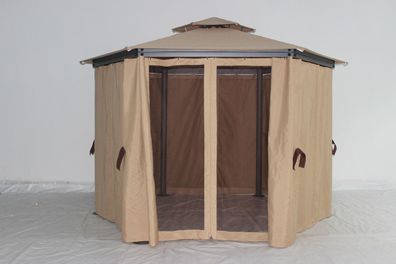 Gazebo de jardim de alumínio exterior personalizável com estrutura de metal à prova de ferrugem e teto de aço