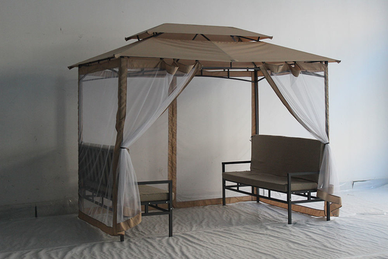 PA revestido jardim moderno de alumínio ao ar livre pergola Gazebo impermeável pátio festa tenda