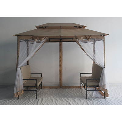 Facilmente montado impermeável luxuoso gazebo ao ar livre 2 * 2.9 * 2.45M para jardim de terraço