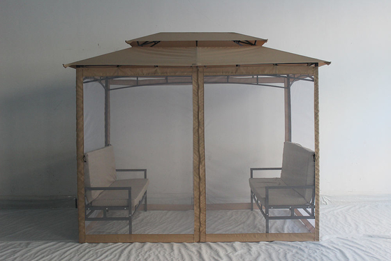 Facilmente montado impermeável luxuoso gazebo ao ar livre 2 * 2.9 * 2.45M para jardim de terraço