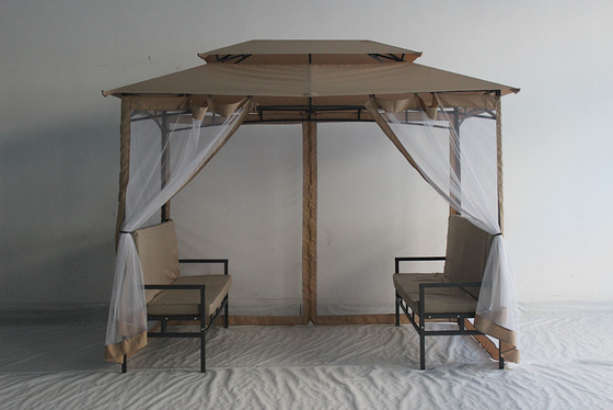 Facilmente montado impermeável luxuoso gazebo ao ar livre 2 * 2.9 * 2.45M para jardim de terraço