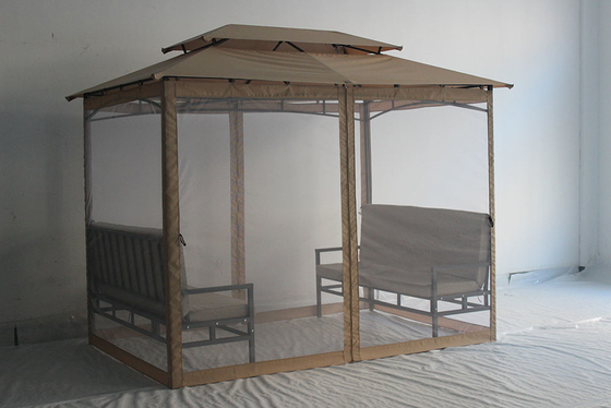 Facilmente montado impermeável luxuoso gazebo ao ar livre 2 * 2.9 * 2.45M para jardim de terraço