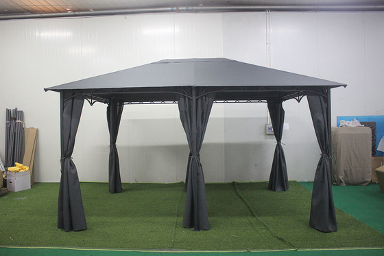 3*4*2.6M Quadro de alumínio Poliéster impermeável e PA revestido Gazebo superior para festas de jardim