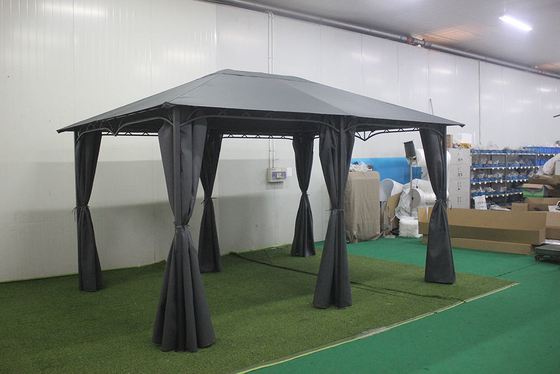 3*4*2.6M Quadro de alumínio Poliéster impermeável e PA revestido Gazebo superior para festas de jardim