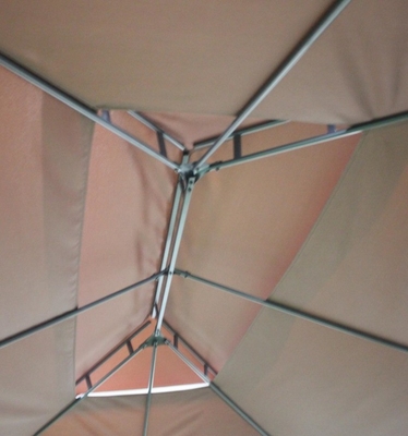 3X4M Pergola Gazebo exterior de metal com topo duplo para entretenimento no jardim